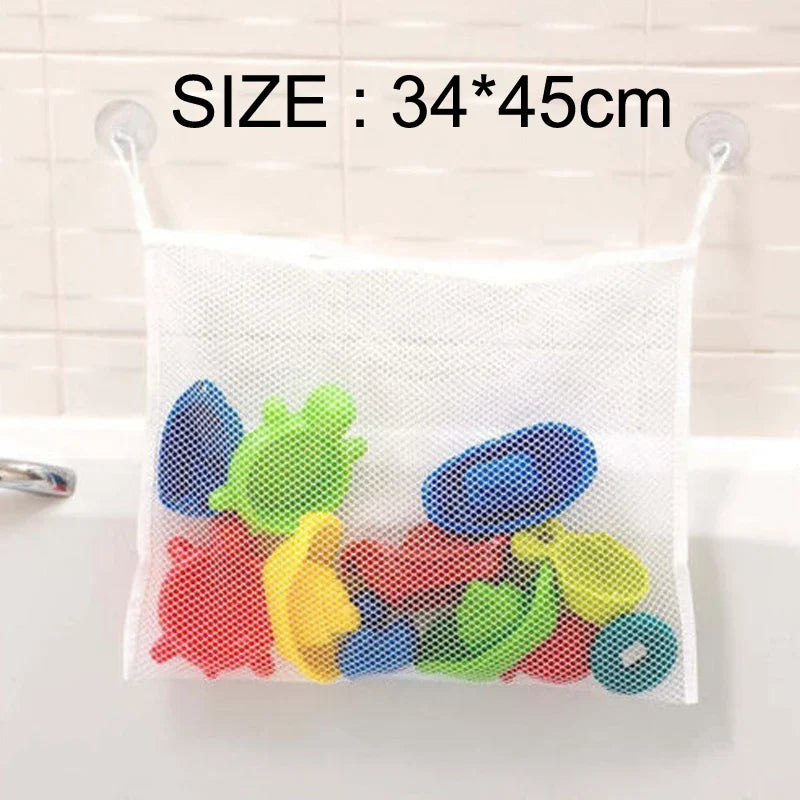 QWZ New Baby Bathroom Mesh Bag Sucker Design For Bath Toys Kids Basket Cartoon Animal Shapes Cloth Sand Toys Storage Net Bag