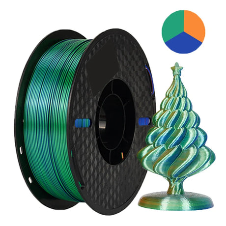 Tricolor 3D Printer Filament Silk PLA 3 Color for 3D Printing Plastic Materials 1.75mm 1KG Rainbow Spool No Bubble Multicolor