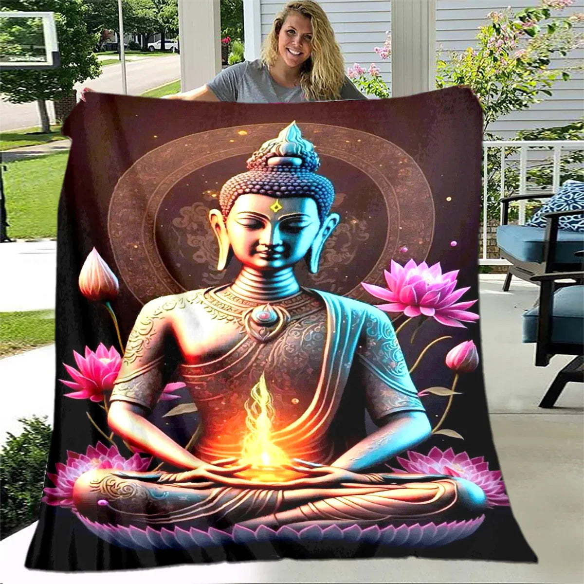 Buddha Sakyamuni Buddhism Faith Religion Soft Plush Blanket,Flannel Blanket Throw Blanket for Living Room Bedroom Bed Sofa Pray