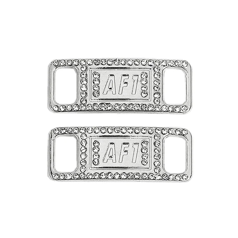 1Pair AF1 Diamond Shoe Charms Fashion Laces Buckle Quality Metal Shoelaces Decorations Chapa Air Force One Shoes Accessories