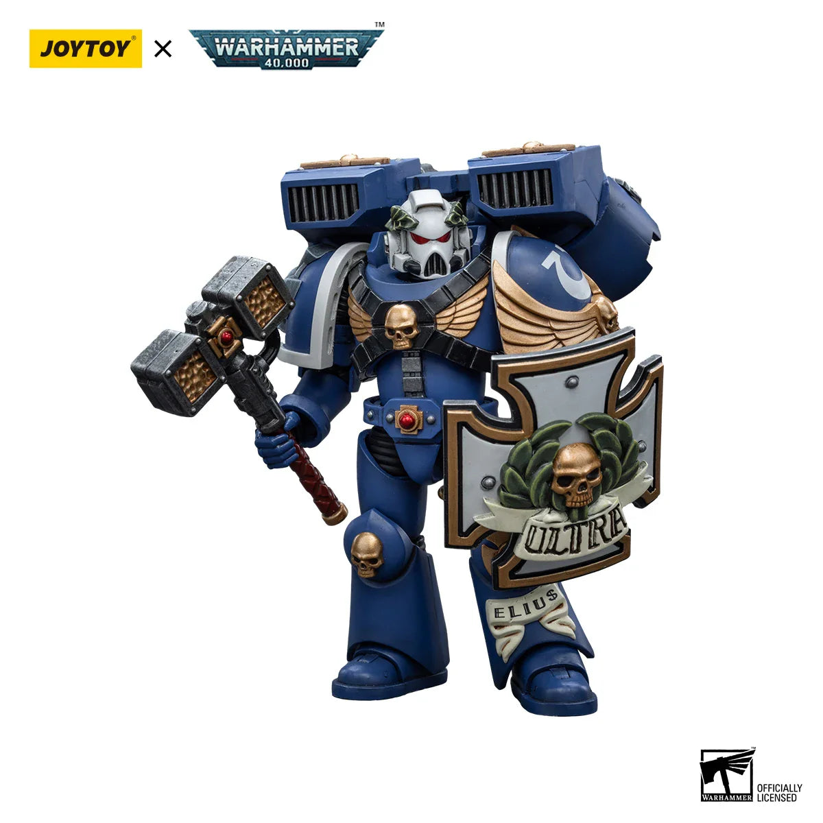 JOYTOY Warhammer 40k 1/18 Action Figures Anime Ultramarines Vanguard  Veteran with Thunder Hammer Storm Shield  Figure Toys