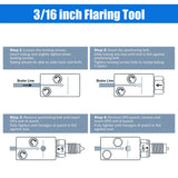 Car Brake Copper Pipe Flaring Tools 3/16 inch SAE Riveter Brake Line Reamer Maintenance Truck Motorcycle Automotive Accessories