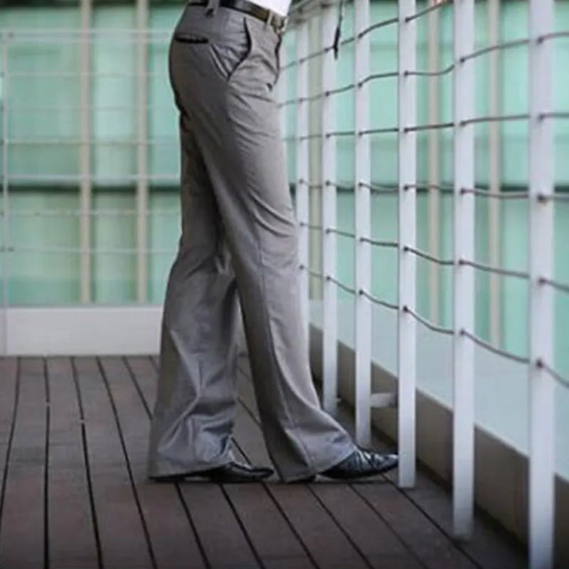 2022 New Men's Flared Trousers Formal Pants Bell Bottom Pant Dance White Suit Pants Formal pants for Men Size 28-37