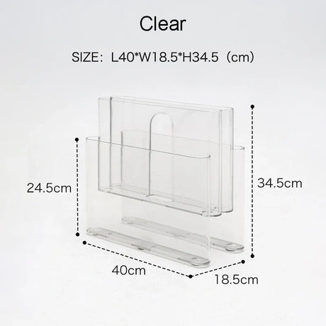 Nordic Storage Holder Stand Magazine Rack ABS Plastic PC Clear Vintage Four Pockets for Living Room