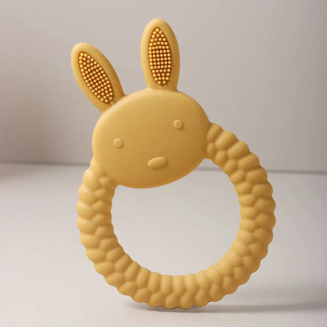 Cute Baby Rabbit Baby Toy Food Grade Safe Silicone Toothbrush Teether Toy Teething Set