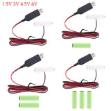 LR6 AA Battery USB Power Supply Cable for Radio Electric Toy Clock