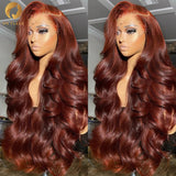 13x4 Reddish Brown Body Wave Lace Frontal Human Hair Wig 13x6 Hd Lace Frontal Wigs Glueless Human Hair Wig Brazilian Pre Plucked