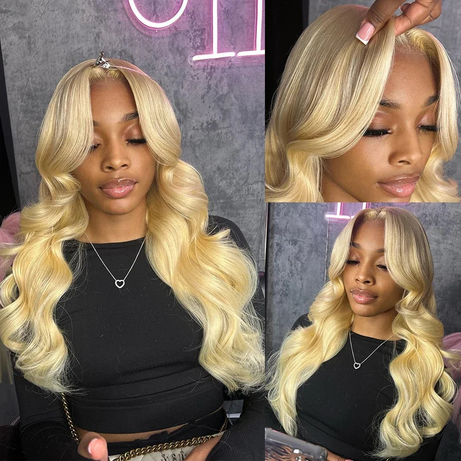 30 32 Inch 613 Honey Blonde Body Wave 13x6 HD Lace Frontal Human Hair Wigs Brazilian Colored 5x5 Closure Glueless Wig For Women