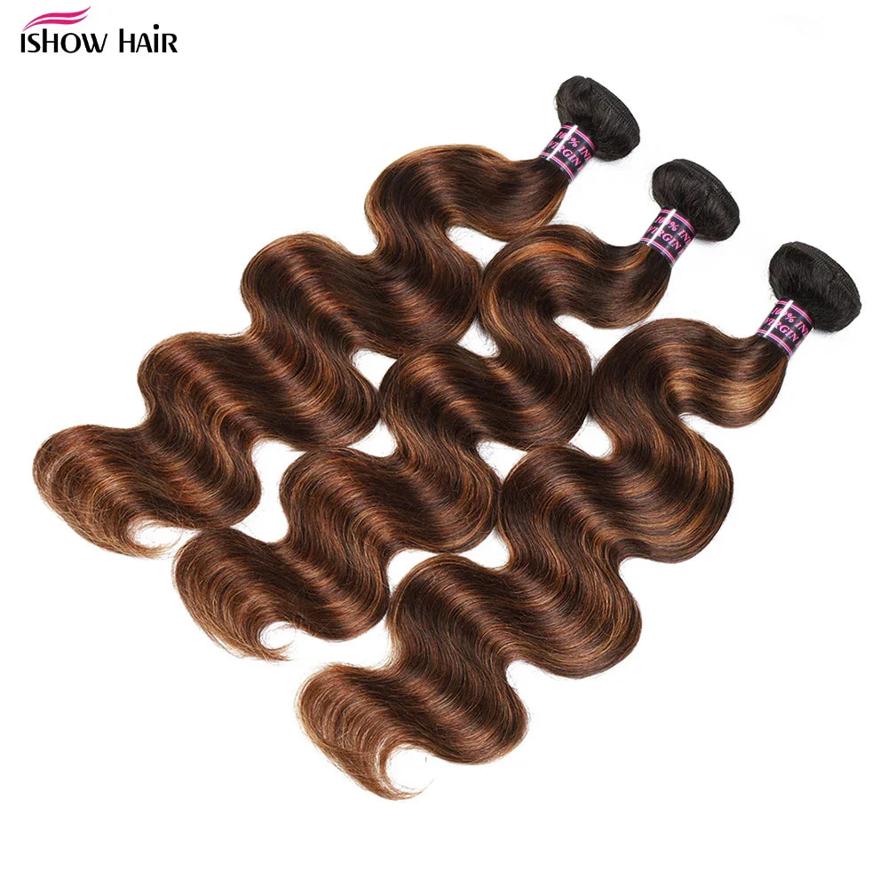 FB 30 Highlight Bundles Brazilian Body Wave Human Hair Bundles Ombre Colored Remy Human Hair Wavy Hair Extentions For Women