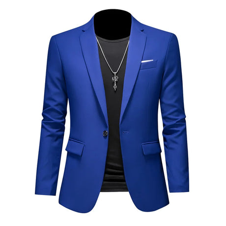 Men Business Casual Blazer Plus Size M-6XL Solid Color Suit Jacket Dress Work Clothes Oversize Coats Male Brand Clothing Tuxedo