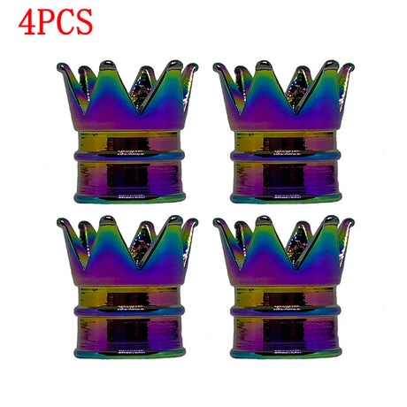 1/4PCS Creative Crown Aluminum Car Wheel Tyre Tire Air Valve Stem Cap Dust Cover Car Styling Decorative Auto Exterior Decoration