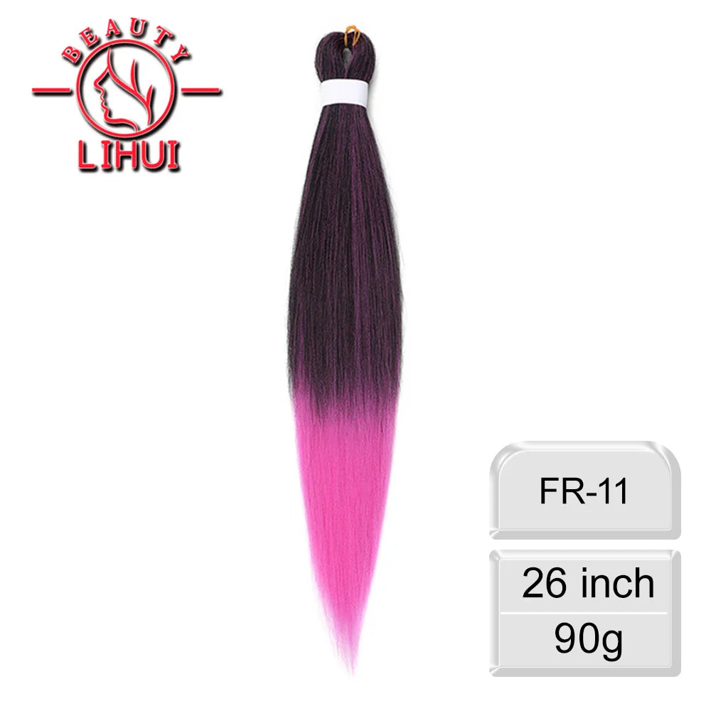 Braiding Hair Pre-stretched Synthetic Jumbo Braiding Hair Extensions 26Inch 90G Red Pink Kanekalon Hair for Afro Crochet Braids