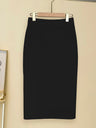 White Skirts Plus Size 4XL High Waist Knee Length Office Lady Casual Evening Club Party Wear Package Hip Jupes Pencil Skirt New