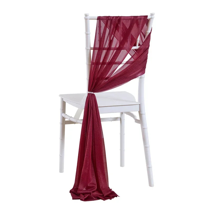 10/50PCS Chiffon Chair Sashes Wedding Chair Decoration 17x250cm For Wedding Aisle Decorations Party Banquet Event Baby Shower