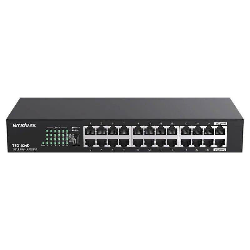 Tenda TEG1024D Full Gigabit 24-port RJ45 Network Switch 1000M Monitoring Security Switching Splitter Ethernet Hub Office Lan