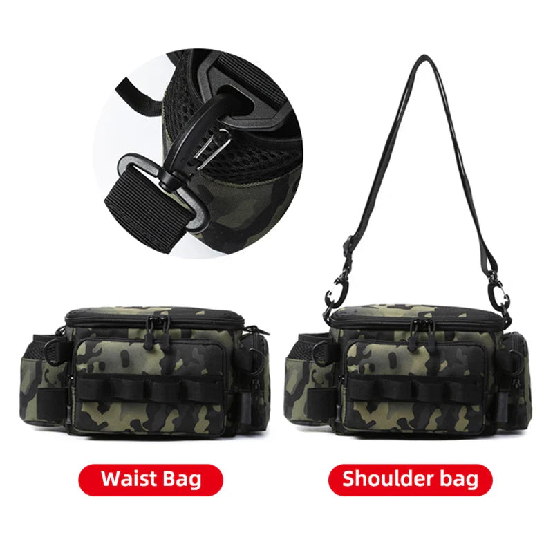 Fishing Tackle Bags Waist Fanny Pack Fishing Lures Line Box Utility Storage Accessories Outdoor Camping Shoulder Crossbody Bag