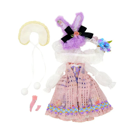 Handmade Blyth Doll Bear suit Clothes Doll Blyth Doll Clothes Princess Dress With White Lace For Ymy Licca Azones Ob24 Ob27 Fr