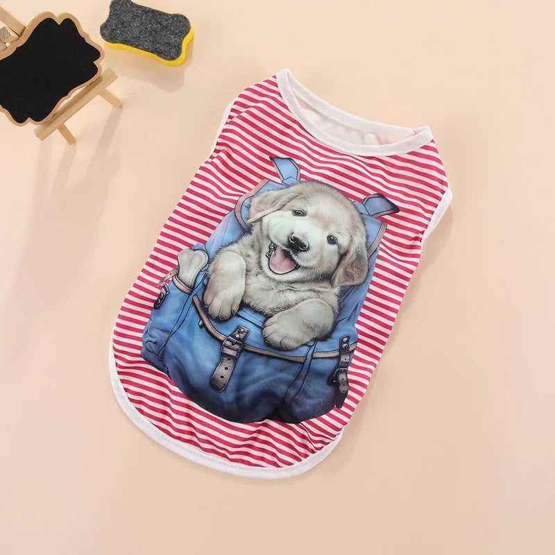 Pet Cat Costume Small Dog Cat Clothes Cute Puppy Cat Kitten T-shirt Summer Vest Shirt Apparel For Spring And Summer Dog Vests