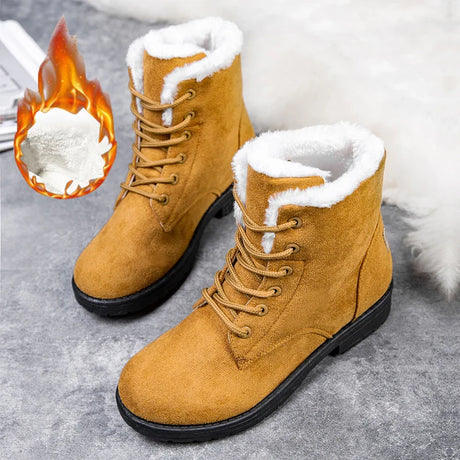 Snow Women Boots Flat Boots For Women Platform Ladies Shoes Plush Keep Warm Boots Ladies Fur New Winter Shoes Women Botas Mujer