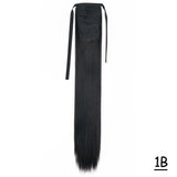 Synthetic Ponytail Hair Extension Natural Hairpiece Clip In Wrap Around Pony Heat Resistant Black Burgundy Hairstyle