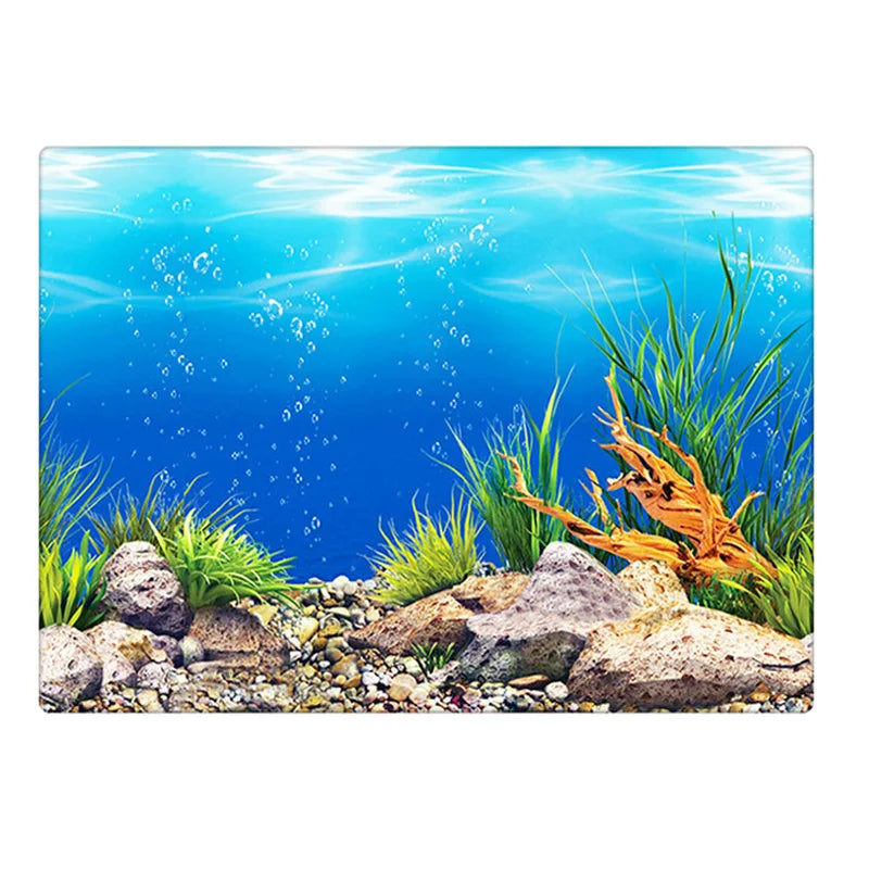 Aquarium Background Decoration Sticker Fish Tank Landscape Sticker Poster Background for Aquarium Ocean Plant Aquascape Painting