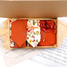 Viola Design 7 PCS Gift Box Cotton Sock Tie Sets Clip Pin Cufflinks Hanky Solid Floral Men Wedding Party Daily Cravat Accessory