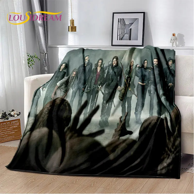 The Walking Dead Horror Soft Plush Blanket,Flannel Blanket Throw Blanket for Living Room Bedroom Bed Sofa Picnic Cover Bettdecke