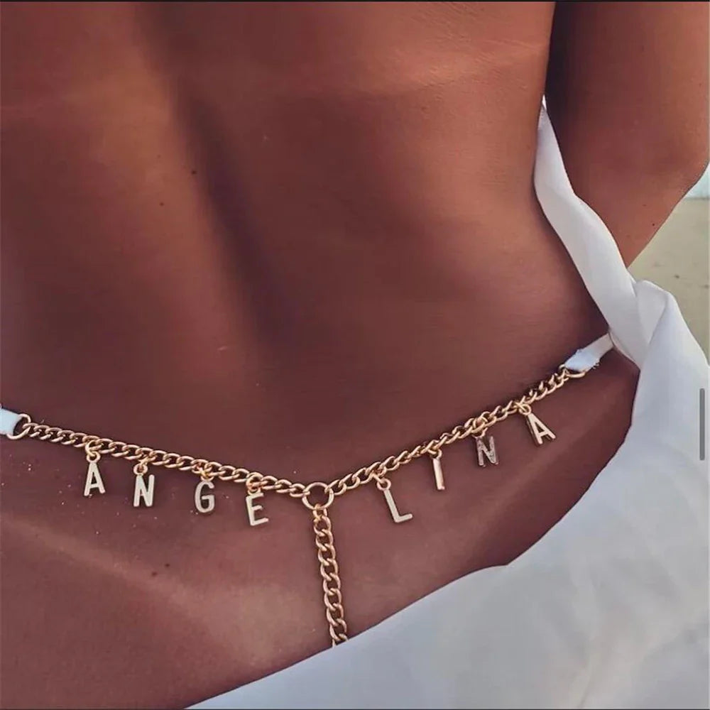 New Chains for Custom Waist Body Chain for Women Personalized Gold Silver Color Body Chain  Bikini Sexy Body Jewelry Gift