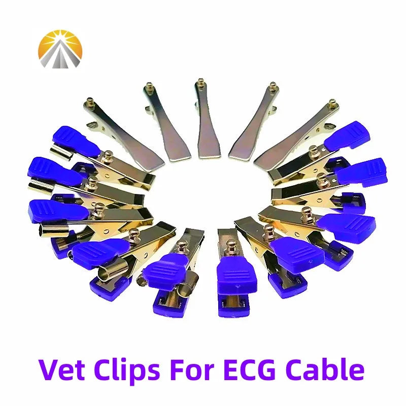 Multi-Function Veterinary ECG Clip EKG Clamp Electrodes For Animal Medical Cables with Din3.0 Banana 4.0 or Snap 4.0 Grabber