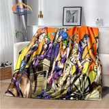 Anime JoJo's Bizarre Adventure Stone Ocean flannel Blanket Throw blanket Warm Sofa bed  children and girls Gift s