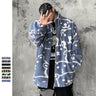 SEVEYFAN Men's Jacket Hip Hop Jackets Tie Dye New Casual Lamb Wool Parka Furry Coat Men Clothing Warm   Streetwear Coat