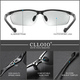 CLLOIO Top Quality Aluminum Polarized Photochromic Sunglasses Men Rimless Day Night Driving Glasses Anti-Glare Chameleon Eyewear