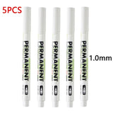 5 Pack White Comics Waterproof Marker Tire Marker Permanent Marker Painting Supplies Stationery Office Supplies