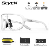 SCVCN Photochromic Men Cycling Sunglasses UV400 Sports Bicycle Women Running Hiking Glasses Road MTB Eyewear Goggles with Case