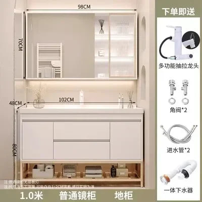 Washbasin Mirror Drawer Wall White Bathroom Cabinets Vanity Luxury Bathroom Cabinets Make Up Organizer Gabinete Room Furniture