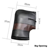 Waterproof Motorcyclist Handlebar Thermal Mittens PU Leather Winter Motorcycle Gloves For Men Snow Mobile Gear Winterization