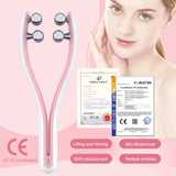 EMS Face Lifting Roller RF Double Chin V Face Shaped Facial Massager Jaw Cheek Thin Slimming Facial Lift Up Belt Skin Care Tool