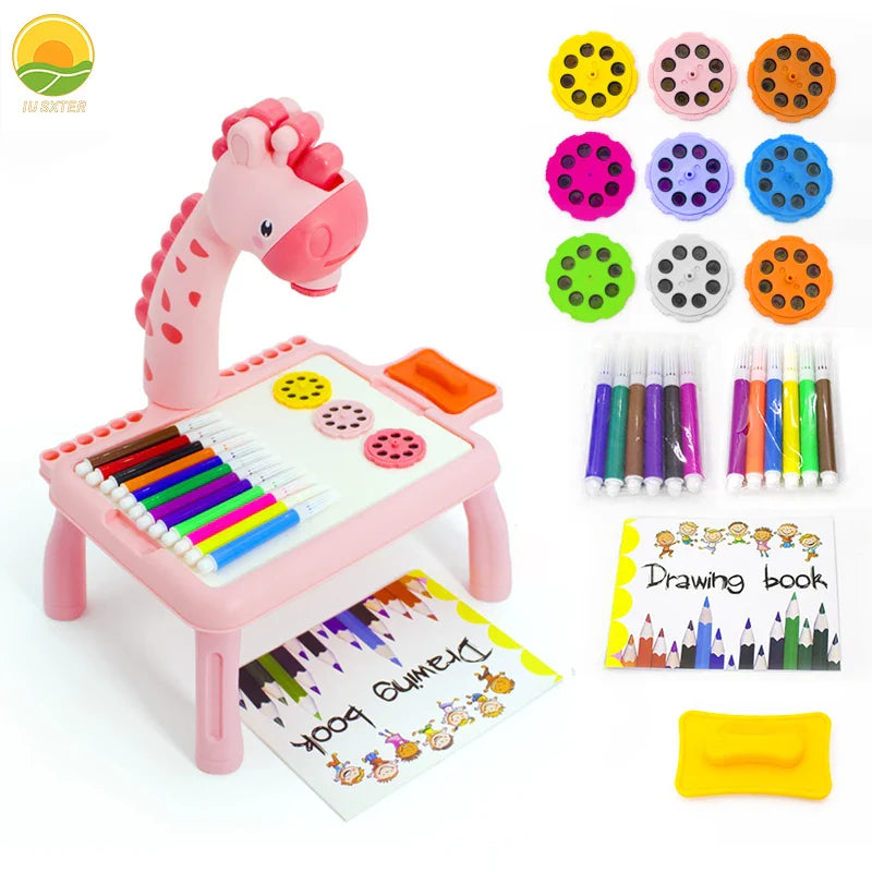 Children Drawing Board Projection Table Light Toy For Boy Сoloring Pen Book Tool Set Girl Learning Educational Kids 3 Year Gifts