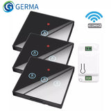 GERMA Smart Home Wireless Touch Switch Light Electrical 433Mhz Remote Control Glass Screen Wall Panel Button Receiver Led Lamp