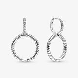 925 Sterling Silver Hot Moments Charms Sparkling Sun Moon Hoop Earrings for Women Infinity Stud Earrings Two-tone Hearts Jewelry