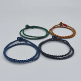 Handmade Tibetan Buddhist Double Layer Lucky Charm Tibetan Thread Bracelets & Bangles for Women Men Knot Budda Rope Bracelet