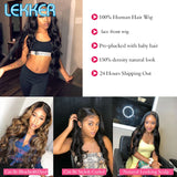 Lekker Wavy 13x1 T Part Lace Front Human Hair Wig For Women Glueless Bob Brazilian Remy Hair 30inch Body Wave Middle Part Wigs