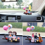 Car Decoration Cartoon Cute Couples Action Figure Figurines Balloon Ornament Auto Interior Dashboard Accessories for Girls Gifts