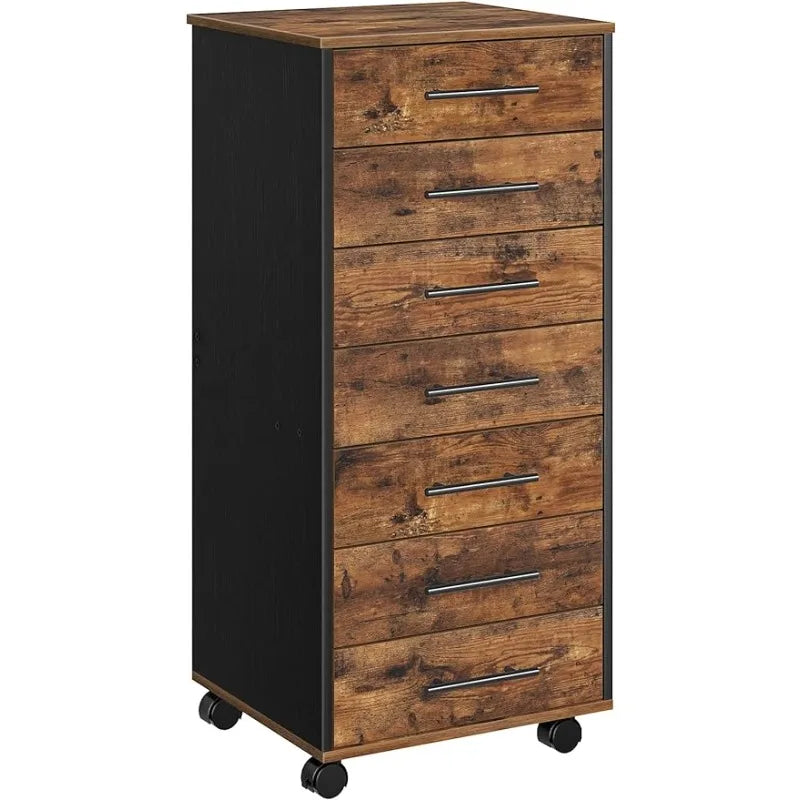 HOOBRO 7-Drawer Chest Dresser Wooden File Cabinet with Drawers Storage Cabinet for Home Office