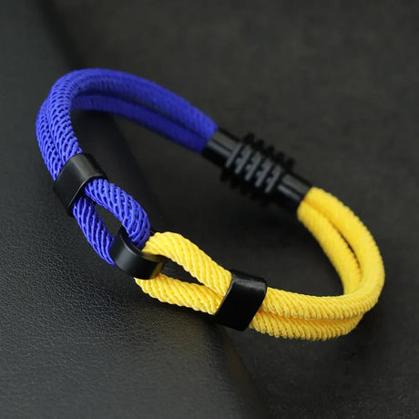 New Bicolor Thread Bracelet For Men Magnet Buckle Concentric Knot Nautical Marine String Braslet Bangle Ukrainian Braclet Joias