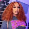 Ginger Orange Bob Wig Glueless Deep Wave Wigs Human Hair 4x4 Lace Closure Wig Water Wave HD Lace Front Human Hair Wigs For Women