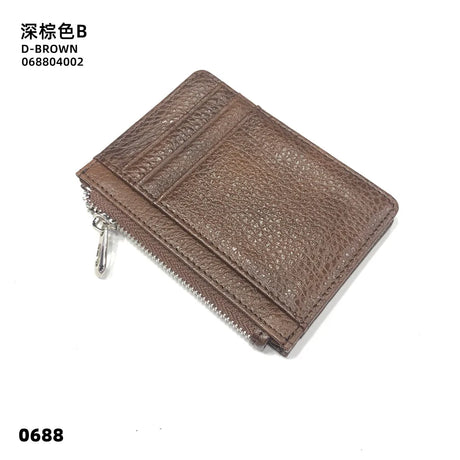 Personalize Initials Mini Wallet 100% Genuine Leather Zipper Coin Purse Card Holder For Men Women Custom Letters Gift Money Bag