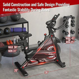 Stationary Bikes Indoor Cycling Bike,Cycle Belt Drive Indoor Exercise Bike with LCD Monitor and Comfortable Seat Cushion