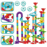 50/197Pcs Children Diy Game Marble Run Race Track Building Blocks Toys 3D Maze Ball Rolling Marbles Running Track Coaster Gift