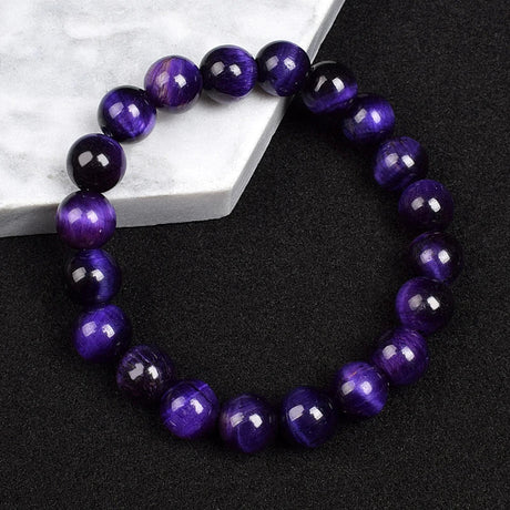 Real Natural Blue Tiger Eye Bracelet Azure Color High Quality Round Stone Beads Handmade Bracelets For Men Women Jewelry Pulsera